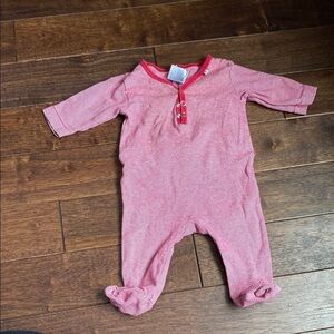 Jacadi Red and White Footies One Piece